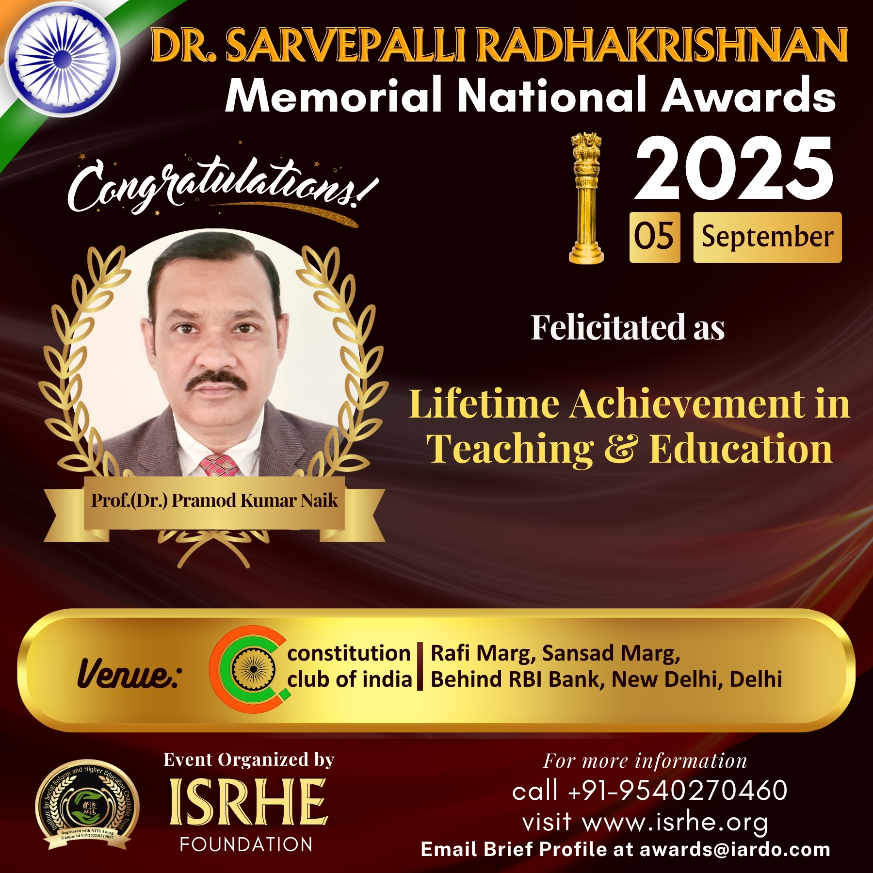 Prof.(Dr.) Pramod Kumar Naik